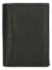 HIDE & STITCHES Leder-Geldbörse in Schwarz - (B)9 x (H)12 x (T)2 cm