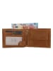 DOUBLE-D Leder-Geldbörse in Hellbraun - (B)12 x (H)9 x (T)2 cm