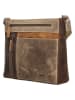 HIDE & STITCHES Leder-Umhängetasche in Hellbraun/ Braun - (B)29 x (H)25 x (T)8 cm