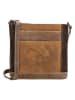 HIDE & STITCHES Leder-Umhängetasche in Braun/ Hellbraun - (B)23 x (H)22 x (T)6 cm