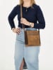 HIDE & STITCHES Leder-Umhängetasche in Braun/ Hellbraun - (B)23 x (H)22 x (T)6 cm