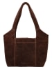 HIDE & STITCHES Leder-Schultertasche "Brazos" in Braun - (B)38 x (H)23 x (T)11 cm