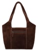 HIDE & STITCHES Leder-Schultertasche "Brazos" in Braun - (B)38 x (H)23 x (T)11 cm