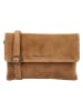 HIDE & STITCHES Leder-Umhängetasche "Brazos" in Hellbraun - (B)24 x (H)16 x (T)5,5 cm