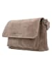 HIDE & STITCHES Leder-Umhängetasche "Brazos" in Taupe - (B)24,5 x (H)16 x (T)5,5 cm