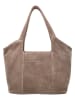 HIDE & STITCHES Leren schoudertas "Brazos" taupe - (B)38 x (H)23 x (D)11 cm