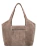 HIDE & STITCHES Leder-Schultertasche "Brazos" in Taupe - (B)38 x (H)23 x (T)11 cm