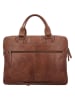 HIDE & STITCHES Leder-Businesstasche "Donau" in Hellbraun - (B)39 x (H)30 x (T)8 cm