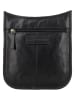 HIDE & STITCHES Leren schoudertas "Jura" zwart - (B)20 x (H)21 x (D)8 cm