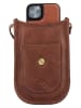 HIDE & STITCHES Leder-Handytasche "Jura" in Hellbraun - (B)12 x (H)17 x (T)4 cm