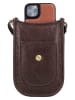HIDE & STITCHES Leder-Handytasche "Jura" in Braun - (B)12 x (H)17 x (T)4 cm