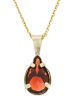 OR ÉCLAT Złota zawieszka "Goutte grenat" z granatem