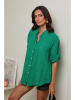 Le Monde du Lin Linnen blouse groen