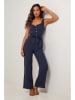 Le Monde du Lin Linnen jumpsuit donkerblauw
