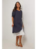 Le Monde du Lin Lniana sukienka w kolorze granatowo-białym
