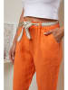 Le Monde du Lin Lniane spodnie w kolorze pomarańczowym