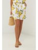 Le Monde du Lin Lniane szorty w kolorze biało-żółtym
