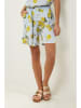 Le Monde du Lin Lniane szorty w kolorze błękitno-żółtym