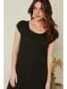 Le Monde du Lin Leinen-Kleid in Schwarz