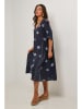 Le Monde du Lin Lniana sukienka w kolorze granatowym