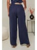 Le Monde du Lin Lniane spodnie w kolorze granatowym