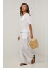 Le Monde du Lin Lniane spodnie w kolorze białym