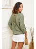 Le Monde du Lin Linnen blouse "Barcelona" olijfgroen