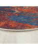 Conceptum Hypnose Baumwoll-Teppich ''Woopamuk528'' in Blau/ Rot/ Orange