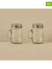 BELLA MAISON 2-delige set: zout- & peperstrooier transparant/zilverkleurig - (H)8,5 x Ø 7 cm