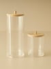 BELLA MAISON Aufbewahrungsdose mit Deckel in Transparent/ Natur - Ø 7 cm x (H)18 cm