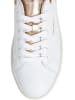 Pepe Jeans FOOTWEAR Leren sneakers "Camden" wit/goudkleurig