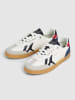 Pepe Jeans FOOTWEAR Leder-Sneakers "Ball Origin" in Weiß/ Grau/ Dunkelblau