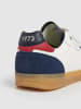 Pepe Jeans FOOTWEAR Leder-Sneakers "Ball Origin" in Weiß/ Grau/ Dunkelblau