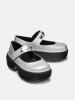 Crocs Ballerina's "Stomp Metallic Jane" zilverkleurig/zwart