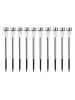 Arti Casa 10-delige set: ledsolartuinsteker zilverkleurig - (H)36,5 x Ø 4,8 cm