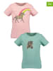 Blue Seven Koszulki (2 szt.) w kolorze zielono-jasnoróżowym