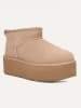 UGG Botki "Classic Ultra Mini Platform" w kolorze beżowym