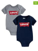 Levi's Kids 2er-Set: Bodys in Grau/ Dunkelblau