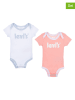 Levi's Kids Body (2 szt.) w kolorze jasnoróżowym i białym