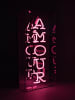 LOCOMOCEAN LED-Leuchtbox ''Amour'' in Pink - (B)19 x (H)38 x (T)10,5 cm