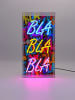 LOCOMOCEAN Neon-Leuchtbox ''Bla Bla Bla'' in Blau/ Gelb/ Pink - (B)19 x (H)38 x (T)10,5 cm