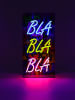 LOCOMOCEAN Led-lichtbox ''Bla Bla Bla'' blauw/geel/roze - (B)19 x (H)38 x (D)10,5 cm