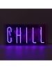 LOCOMOCEAN Neon-Leuchtbox ''Chill'' in Blau - (B)38 x (H)19 x (T)10,5 cm