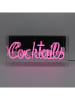 LOCOMOCEAN Led-lichtbox ''Cocktails'' roze - (B)38 x (H)19 x (D)10,5 cm