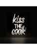 LOCOMOCEAN LED-Leuchtbox ''Kiss the Cook'' in Weiß - (B)25 x (H)25 x (T)10,5 cm