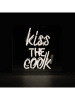 LOCOMOCEAN Led-lichtbox ''Kiss the Cook'' wit - (B)25 x (H)25 x (D)10,5 cm