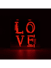 LOCOMOCEAN Led-lichtbox ''Love'' rood - (B)25 x (H)25 x (D)10,5 cm