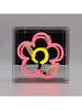 LOCOMOCEAN Led-lichtbox ''Daisy'' roze/geel - (B)16 x (H)16 x (D)9 cm