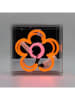 LOCOMOCEAN LED-Leuchtbox ''Daisy'' in Orange/ Pink - (B)16 x (H)16 x (T)9 cm