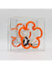 LOCOMOCEAN LED-Leuchtbox ''Daisy'' in Orange/ Pink - (B)16 x (H)16 x (T)9 cm